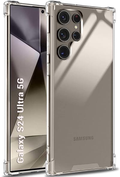 Ultra-Hybrid Schokbestendig Hoesje KKG - Crystal Clear Geschikt voor: Samsung Galaxy S24 Ultra | Transparante achterkant Hard Back Cover & TPU Siliconen Bumper