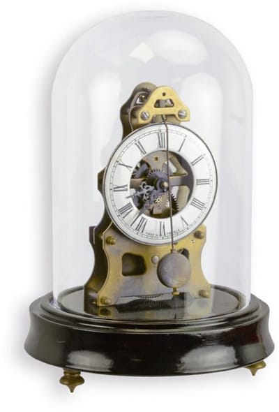 Tafelklok - Mechanische klok - Onder stolp - 18,7 cm hoog
