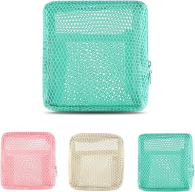 Cosmetica Opbergzakje, Mesh Organizer voor Lippenstift en Reisaccessoires, Klein en Schattig (Mint Groen)