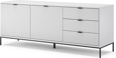 Vicco Eliza Lowboard – 150 x 60 cm met 3 laden, 2 deuren Wit