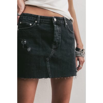 Mikuta The Black Denim Skirt Maat: S | Mini Rokken Outlet | Dames | Zwart