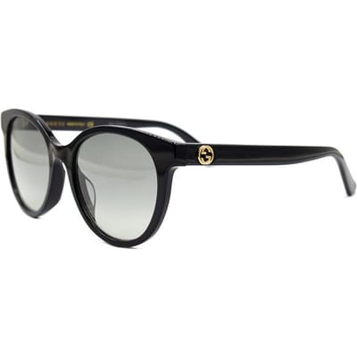 Lunettes de soleil Gucci œil de chat rond pour femmes lunettes de soleil GG0702SK Dust Bag+Eyeglass Case (Random Color),Black 001