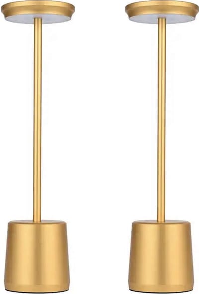 Luxus Europe - Tafellamp Touch Deluxe - Alexia Goud - Set van 2 - Draadloze LED Tafellamp Binnen - USB-C Oplaadbaar - Touchbediening - Dimbaar