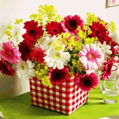 Peinture diamant ronde complète 5D à faire soi-même, panier de fleurs, broderie de fleurs, point de croix 30x30CM yellow