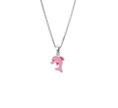 YO&NO - Ketting - Zilver - Goumet - Dolfijn - 1,4mm - 36 + 4 cm - Kinderen - Gerhodineerd - Zilver 925