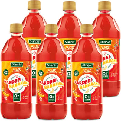 Slimpie Siroop Kids Aardbei Bananana - 6 x 580 ml - Voordeelverpakking