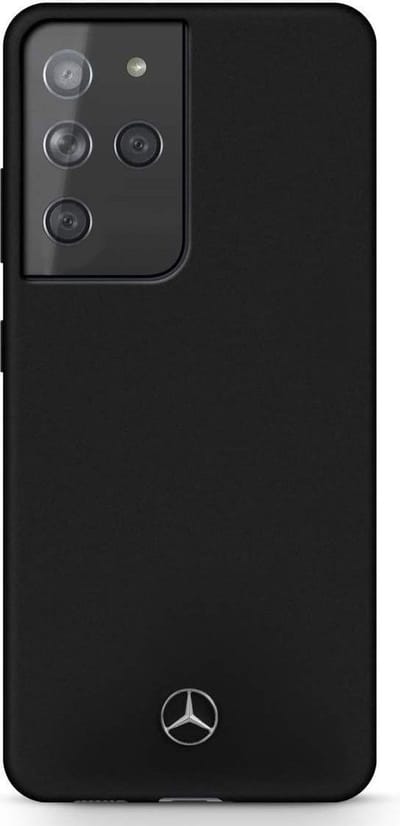 Mercedes-Benz Silicone Back Cover - Geschikt voor Samsung Galaxy S21 Ultra (Ultra-versie) - Zwart