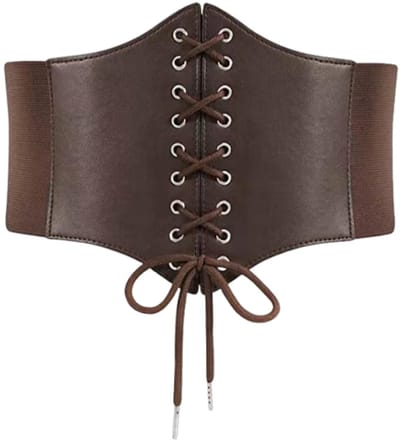Dailygoods - Corset riem, elastische riem voor vrouwen piratenkostuum volwassen vrouwen piratenkorset Catwoman accessoires leren korset riem taille korset voor cosplay piratencatwoman