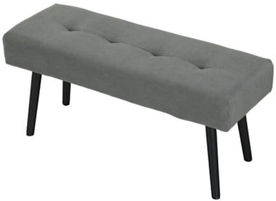 Schoenenbank 100x36x45 cm Zachte Bank Grijs Polyester Modern Ontwerp Getuft Metalen Poten Flurmeubelen Slaapkamer Woonkamer