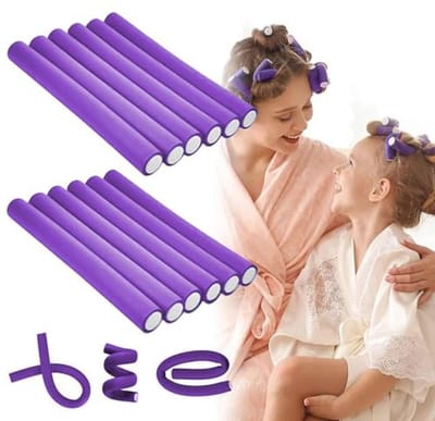 Krulspelden voor Haar - 10 Flexibele Schuim Krulspelden 24 x 1,2 cm voor Natuurlijk Mooi Kapsel
