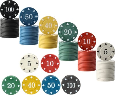 Pokerset - 96 Stuks Poker Chips - Poker Set voor Kaartspel, Pokerspel en Casino - Pokerchips voor Pokeren