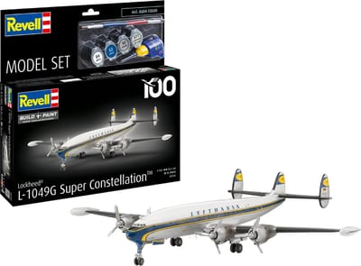 Revell Modelbouwpakket Vliegtuigen - 63745 Lockheed L.1049G Super Constellation - Lufthansa 100 - Duits Passagiersvliegtuig - Model Set Plastic - 1:144 - Modelbouw
