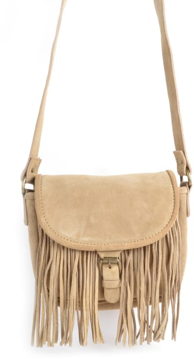 Giuliano lederen schoudertas Mirna - Made in Italy - Suede - Beige