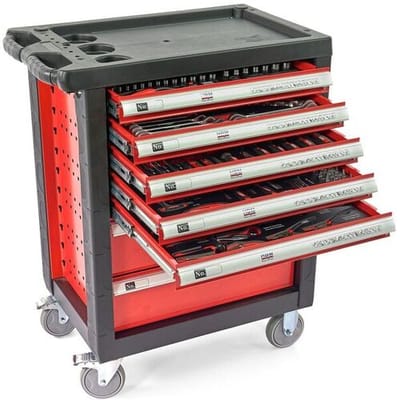 HBM 196-delige PREMIUM gereedschapswagen ROOD