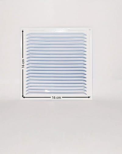 2x Aluminium Ventilatie Rooster Wit Rechthoekig 17.5 x 17.5 cm Gelakt