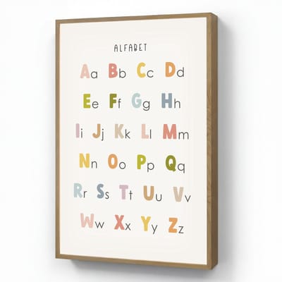 Wandlamp 60x90 cm - Oplaadbaar - Alfabet - Educatief - Kleuren - Letters leren voor kinderen - Wandlampen binnen woonkamer - Slaapkamer lamp - Decoratieve nachtlamp - Vloerlamp draadloos