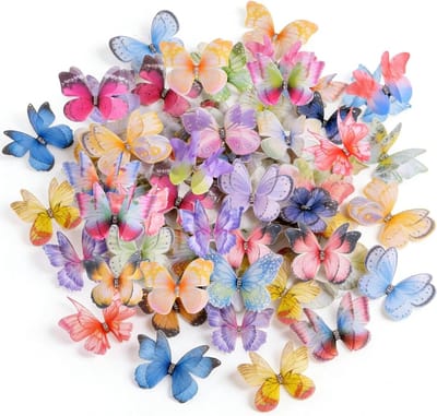 Decoratieve 3D vlinders voor muurdecoratie, stoffen vlinders voor kinderen, feestversiering en tuindecoratie - 70 stuks in verschillende kleuren en stijlen