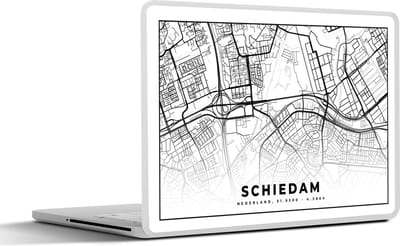 Laptop sticker - 14 inch - Kaart - Nederland - Schiedam - 32x5x23x5cm - Laptopstickers - Laptop skin - Cover