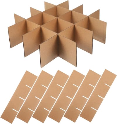 Verhuisdozen Verdelers - Doos Scheidingswanden - Breekbare Spullen Verpakken - Eenvoudig Te Installeren - 33.5 cm - Bruin
