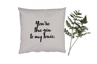 Sierkussens - Kussentjes Woonkamer - 40x40 cm - You're the gin to my tonic - Gin - Quotes - Koken - Spreuken