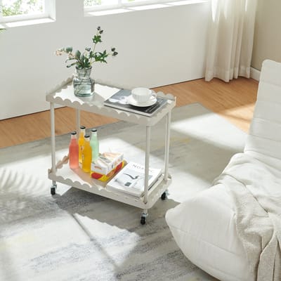 Serveerwagen Bolmanralu trolley 60x61x31 cm grijs [en.casa]