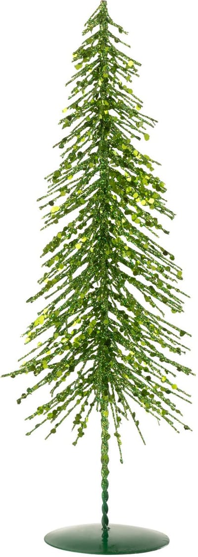 J-Line decoratie Kerstboom Glitters - kunststof - groen - small