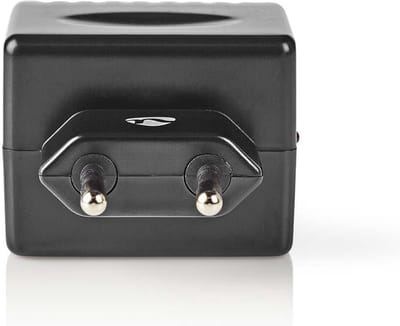 Nedis Stopcontact-Adapter - Euro / Type-C (CEE 7/16) - 100 - 240 V AC 50/60 Hz - 12 V DC - 6 W - Netvoeding - 0.3 A - Zwart - Kunststof