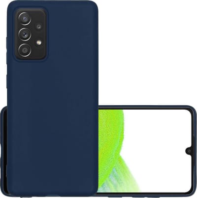 Hoesje - Geschikt voor Samsung Galaxy A33 - Sterk & Shockproof - Hoes Cover - Siliconen Case - Donkerblauw
