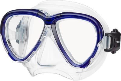 TUSA Intega - Premium snorkelmasker & duikbril van hypoallergeen siliconen met breed gezichtsveld en 3D SYNQ pasvorm - Transparant/Kobaltblauw - M2004 CBL