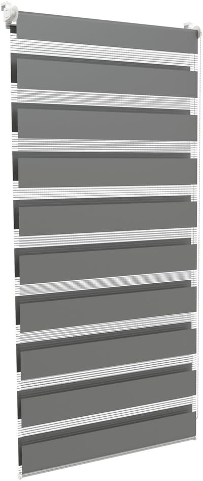 NAIZY Dubbel Rolgordijn Klemmfix Zonder Boren 80x150 cm rolgordijnklem Rolgordijn Zonwering Rolgordijn Raamgordijn voor Ramen en Deuren Zebra Rolgordijn Zijtrek Rolgordijn, Grijs