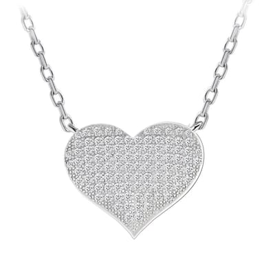 Juwelier Zwartevalk - Zilveren (gerhodineerd) ketting met hartje hanger - 25.267