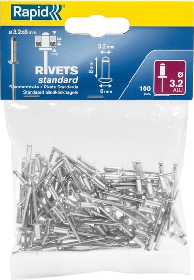 Rapid blindklinknagel aluminium 3,2 x 8 mm 100 stuks