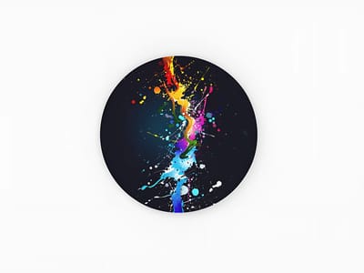 Rond Schilderij - Kleurrijke Muurcirkel - Abstract - Kunst - Wanddecoratie - 40 cm