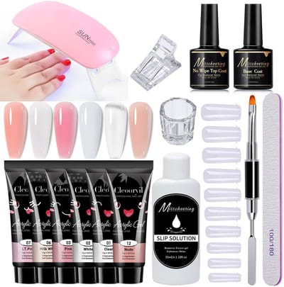 NAXSIR Professionele Nagelverlengingsset - Kristalgel & UV/LED Gel Nagellak 15ml - Complete Kit met Gereedschappen voor Thuisgebruik - Duurzaam tot 3 Weken