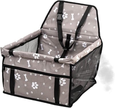 Hond Autostoel - Reisbed Huisdier - Veilig Reizen Auto - Waterdichte Bescherming - 40x35x25cm - Grijs