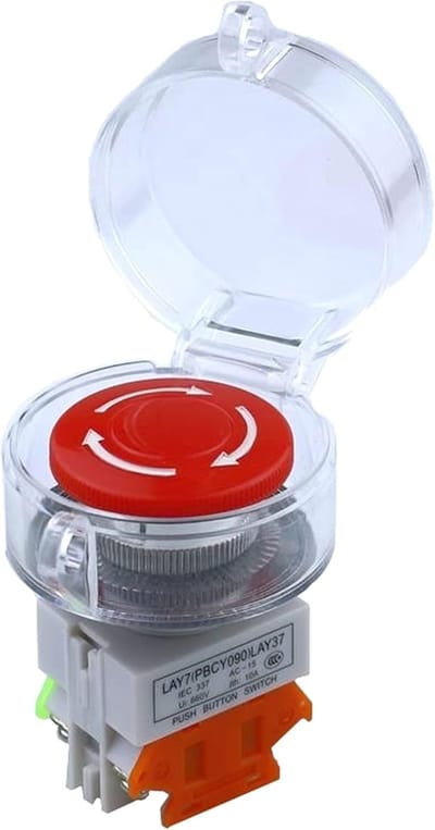 Noodstop Drukknop - Schakelaar Vergrendelend - Machine Bediening - Met Waterdichte Deksel - 22mm Montagegat - Rood