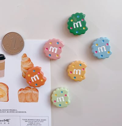 TLVX 6 stuks Sterke Koekjes Magneten 3D / Leuke Gekleurde Koelkast magneten / Foto magneet / Whiteboard / Lijkend op koek met hap eruit / Magnetisch / Boodschappenlijst / Notitie / Memo bord / Kantoor / Schoolbord / Kleur Magneetjes / Kleurenmix