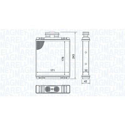 Warmtewisselaar, interieur verwarming MAGNETI MARELLI 350218517000