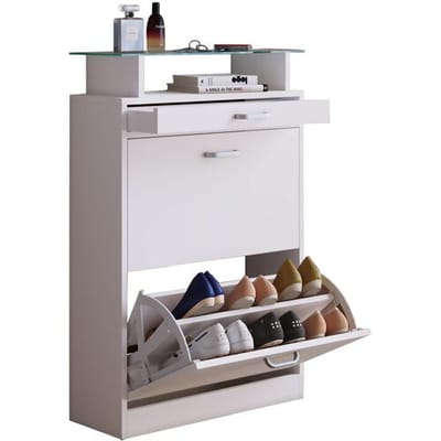 Houten schap Kipper schoenenrek Schoenenkast Schoenenkipper 2 kleppen Schap Sipos M