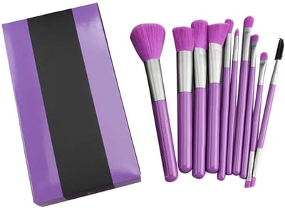 Dailygoods- Make-up Kwasten Set - 10st Synthetische Kwasten - Houten Handvat - Gezichts- en Oogmake-up - Draagbaar - Zachte Haren - Cosmetische Kwasten