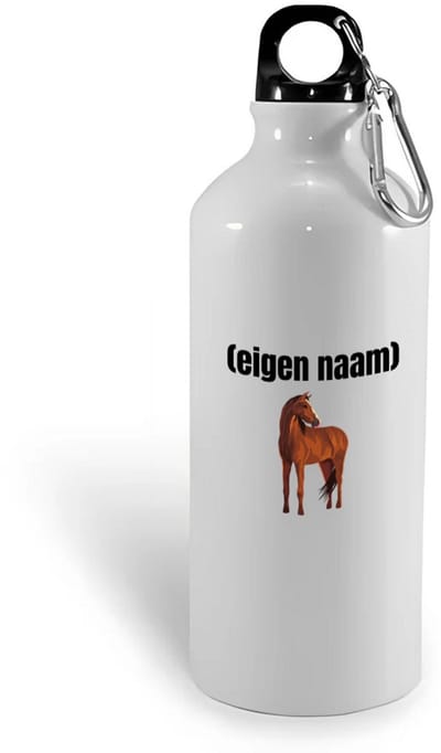 Hacebo® - paard waterfles - Paarden - paardenliefhebebrs - met eigen naam - Paarden spullen - Gepersonaliseerd - water fles - 400ML