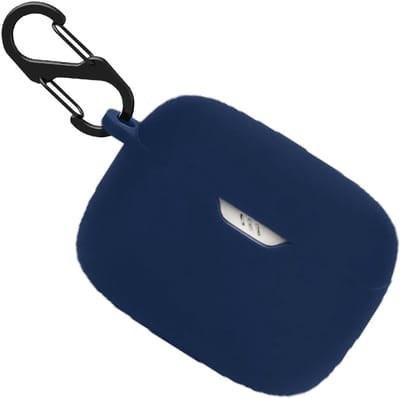 Shockproof Beschermhoes voor JBL Tune Flex met Sleutelhanger - Duurzame Siliconen Case in Donkerblauw, Perfecte Pasvorm en Stijlvolle Bescherming