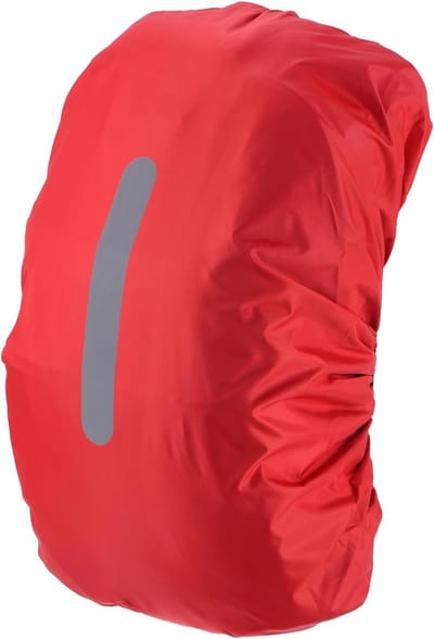Waterdichte rugzak regenhoes - 30L-40L waterdichte tas regenhoes met verticale reflecterende riem voor wandelen - fietsen - kamperen - outdoor reizen [rood]