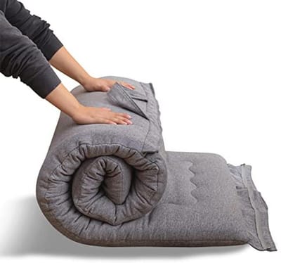 Draagbare opvouwbare futonmatras 135 x 190 cm - Hypoallergene stof en schuimmatraskussen voor binnen en buiten