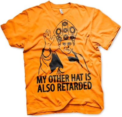 Hybris T-shirt 'My Other Hat Is Also Retarded' - oranje