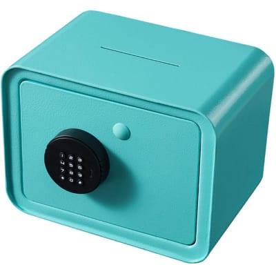 Mini Coffre-fort Anti-effraction Numérique Électronique Métal Ouverture par le Dessus Boîte à Argent pour Enfants Billets Pièces Rouge bleu