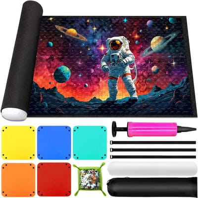 DailySupplies® Puzzelmat voor 3000stukjes - Puzzelmap met Accessoires - Puzzelbord - Puzzelmatten - Puzzelmat Volwassen en Kinderen - Geschikt voor legpuzzel 2000 & 1500 & 1000 Stuks - zwart