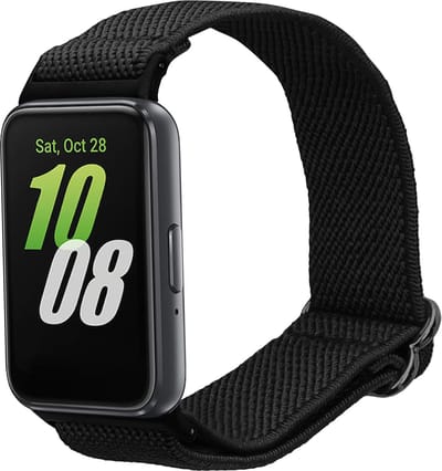 kwmobile nylon bandje voor smartwatch - geschikt voor Samsung Galaxy Fit 3 - 14 - 22 cm - Polsbandje in zwart