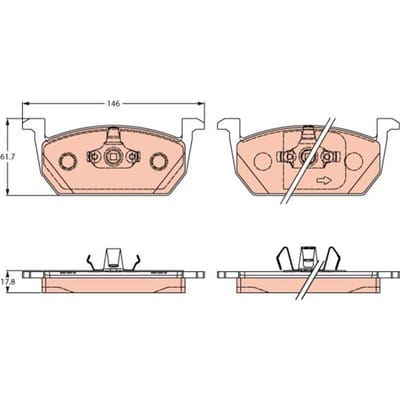 Remblokset TRW GDB2266, voor