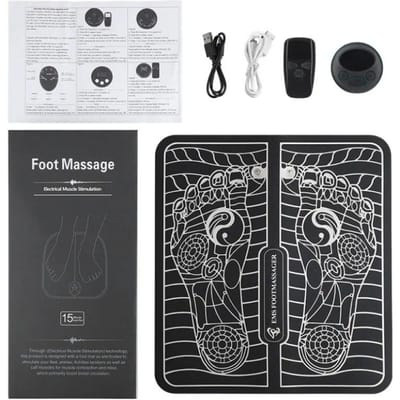 Ems Acupunctuur Stimulator Massage Voetmat met Afstandsbediening Verbetert de Bloedcirculatie Pijnverlichting Ontspant Voeten Gezondheidszorg CHINA zwart